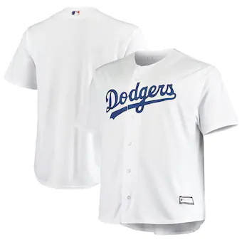 mens white los angeles dodgers big and tall replica team je